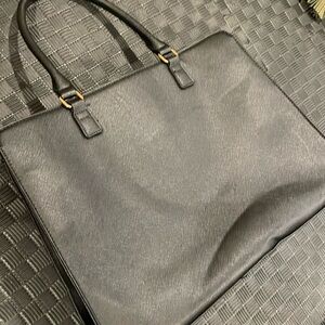 Black Tote Briefcase Bag with Laptop Compartment